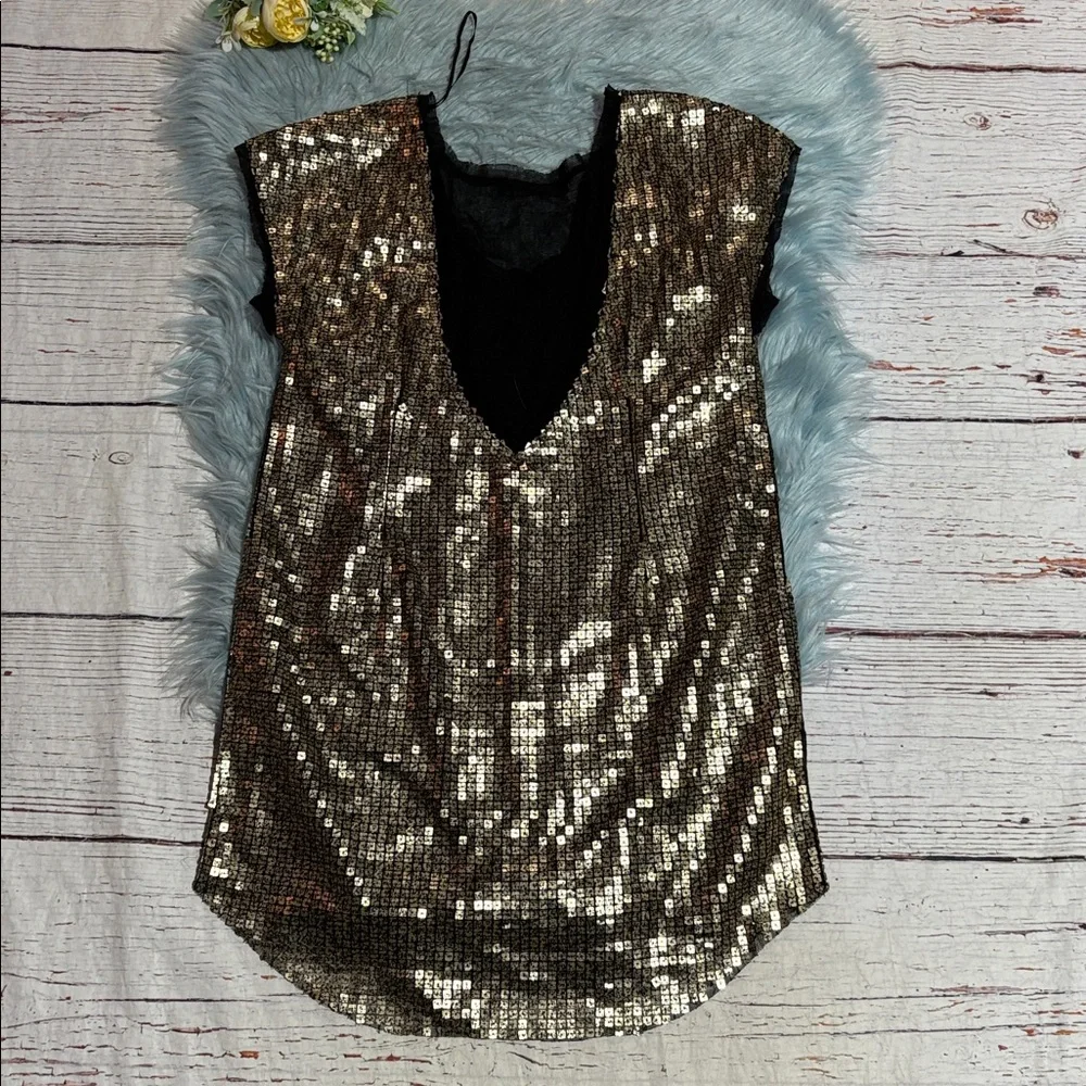 Signature8 Glittering Sequin Mesh Mini Dress sz S - Picture 9 of 9